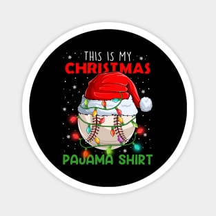 This is my Christmas Pajama shirt Baseball ball Christmas lights Magnet